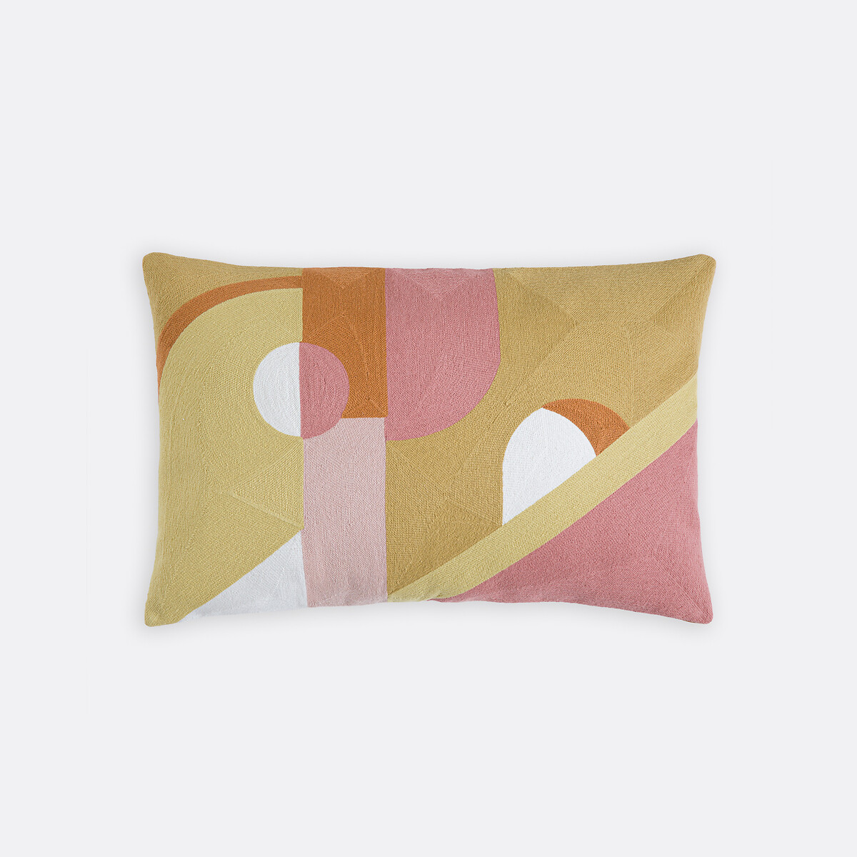 Dyonis Geometric Print Embroidered Cotton Rectangular Cushion Cover multi-coloured, LA REDOUTE INTERIEURS