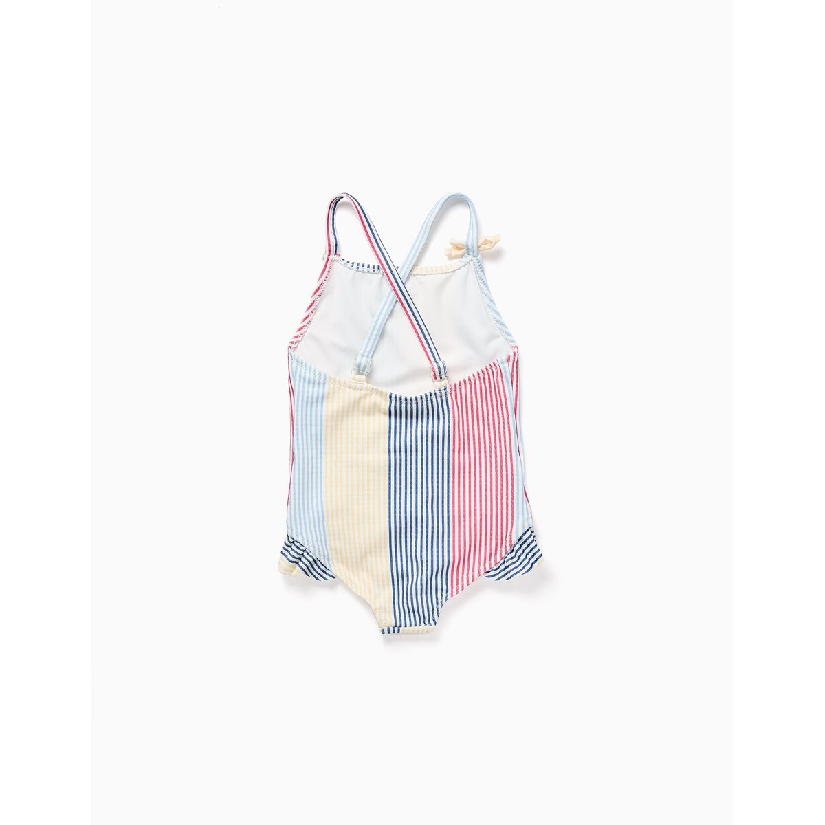 Maillot de bain à rayures avec volants You&Me rouge, ZIPPY