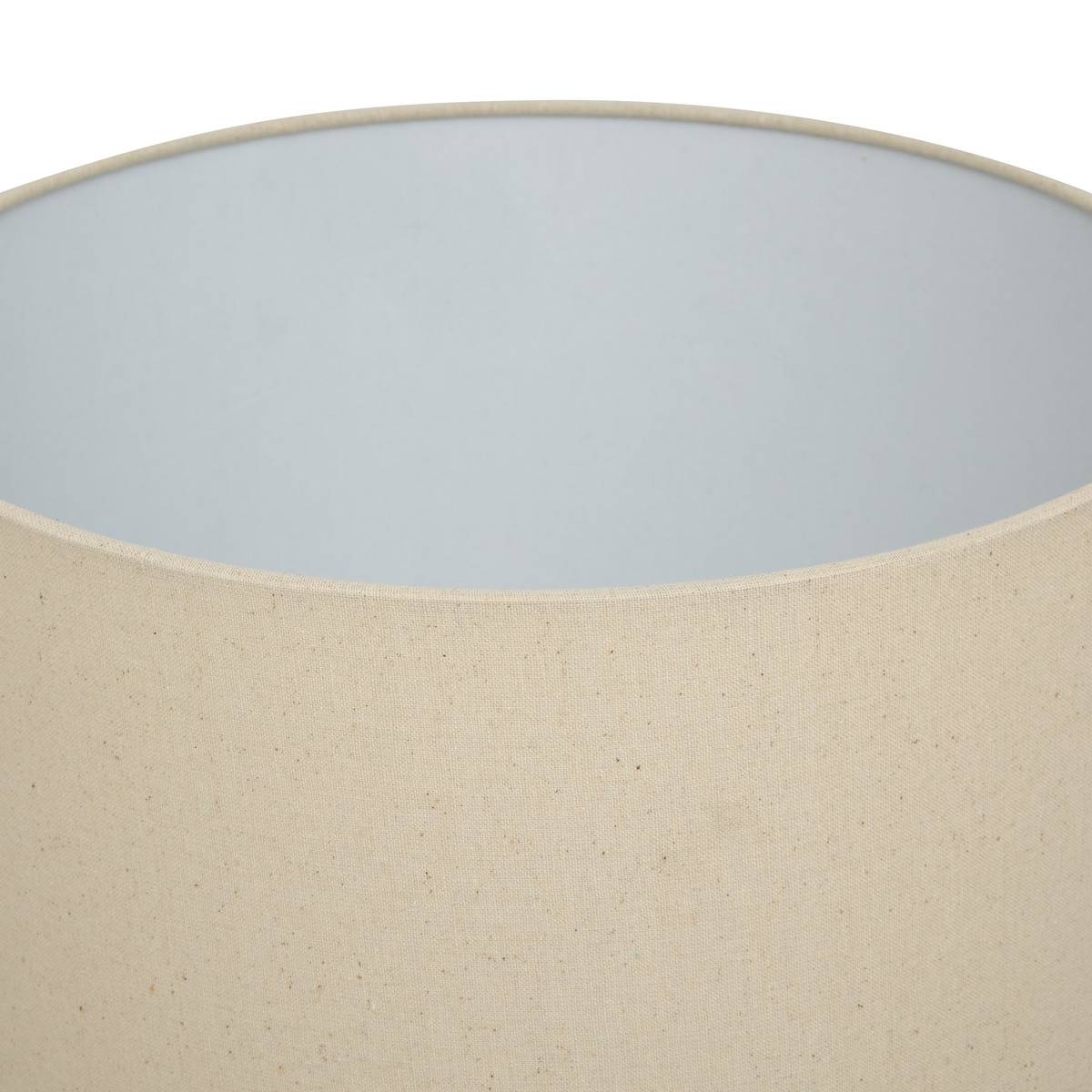 Lampadaire grès abat-jour tissu ALITHA beige, ATMOSPHERA
