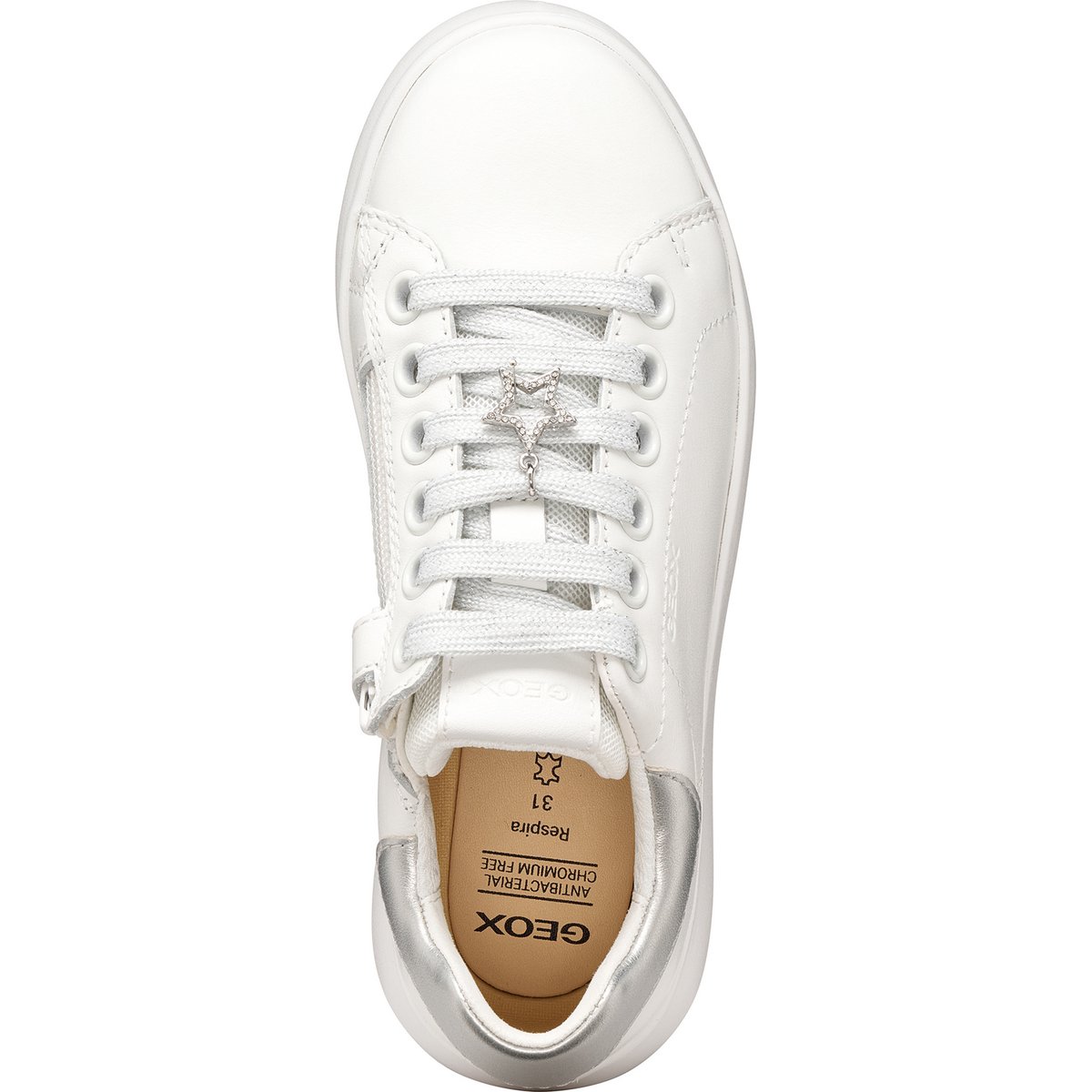 Baskets  J PUFFYPOP blanc/argent, GEOX