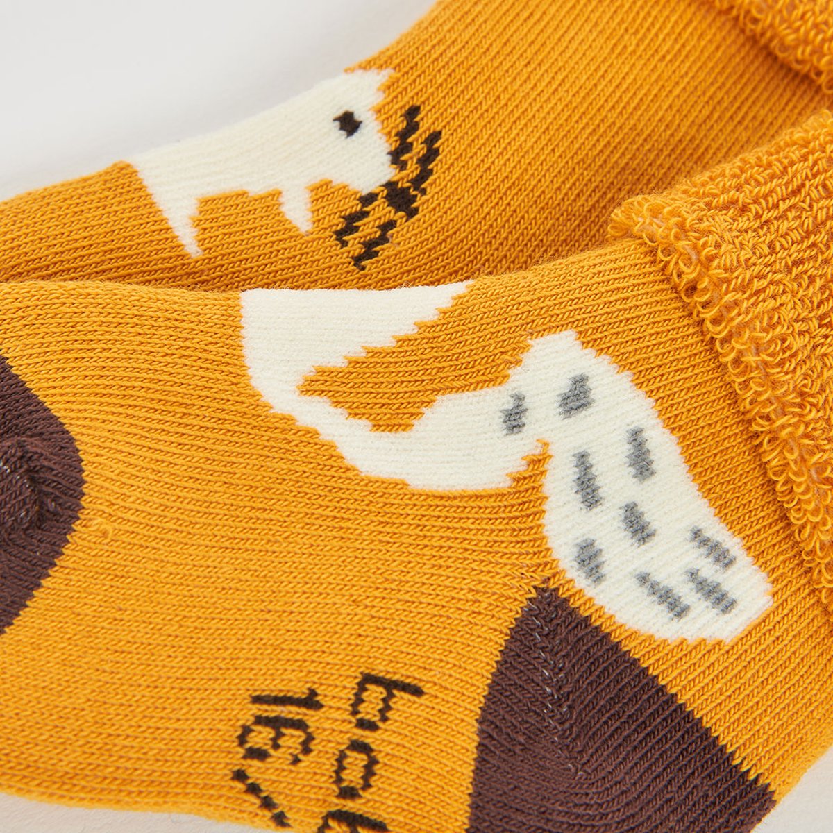Lot chaussettes bébé imprimé renard jaune, BOBOLI