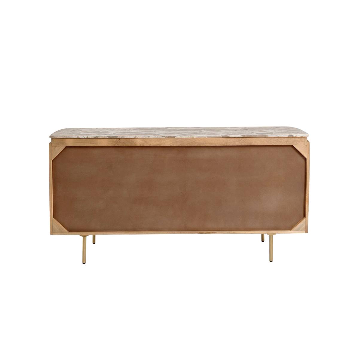 Buffet en bois de manguier et marbre CYRENE bois clair, MADE IN MEUBLES