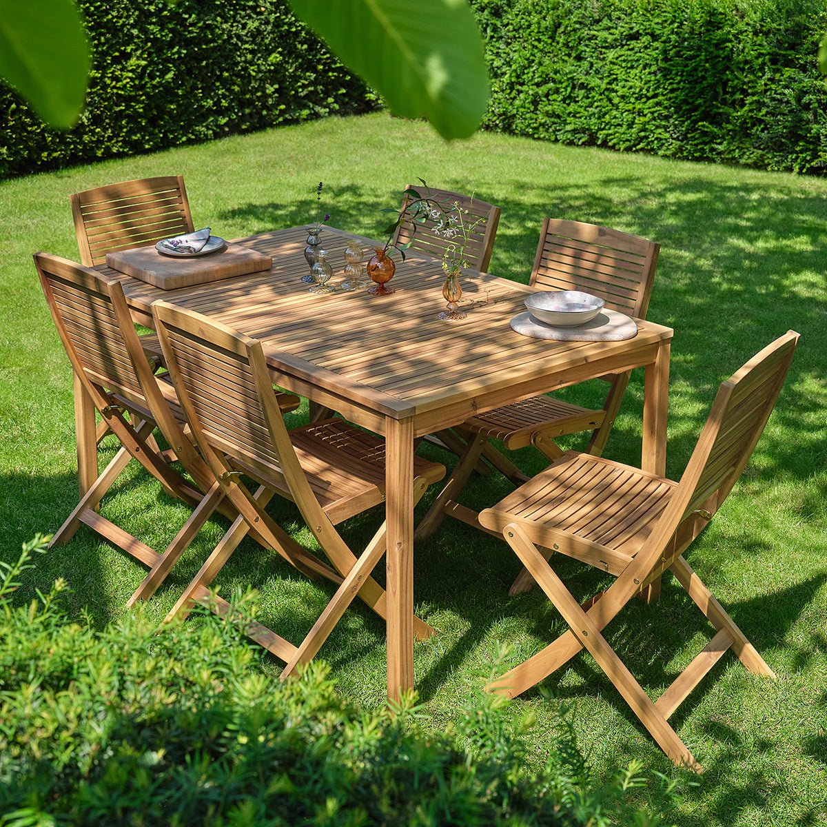 Table de jardin en acacia massif 150 cm MILOS naturel, BERAH GETAH