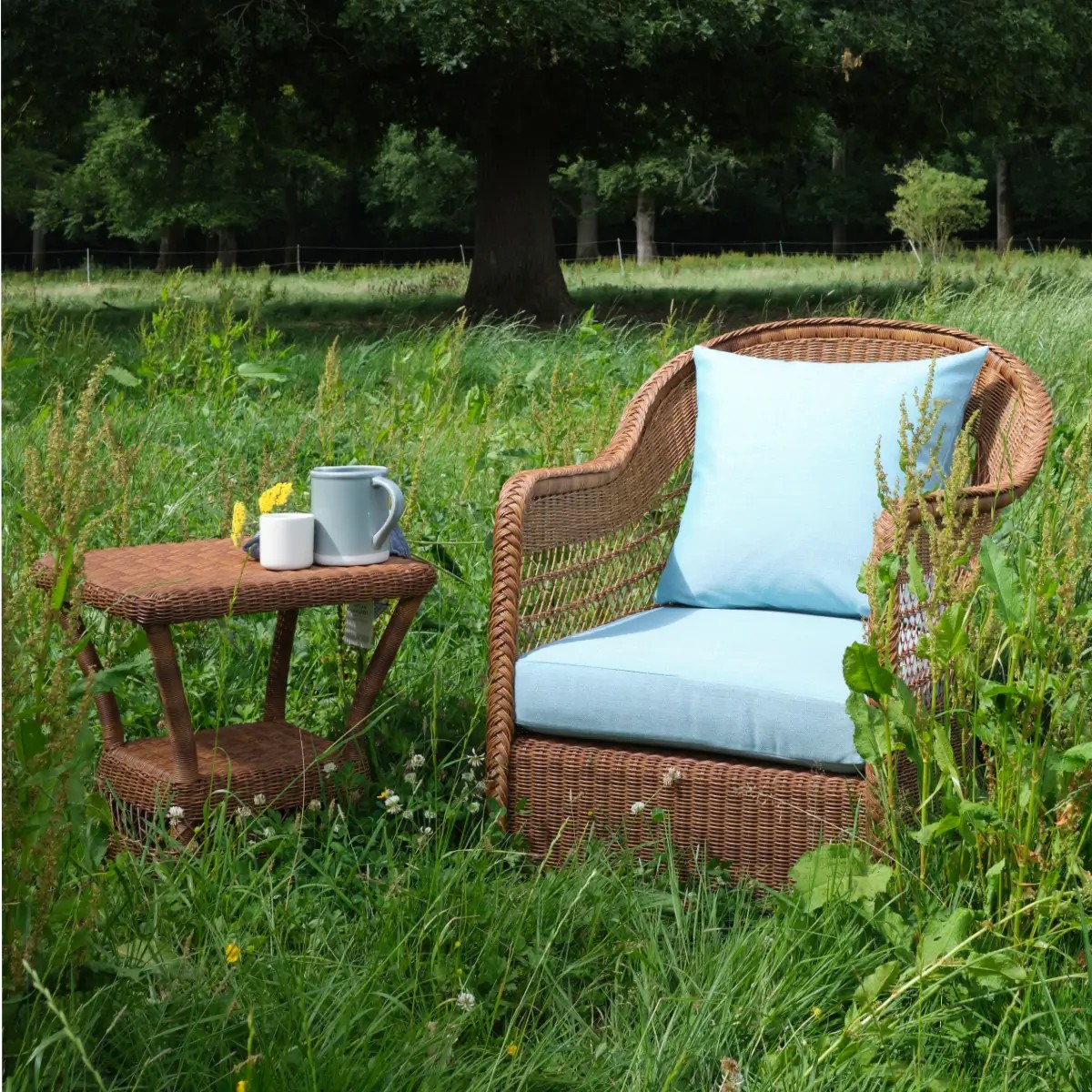 Table basse de jardin carrée BIARRITZ CHATAIGNE marron, KOK