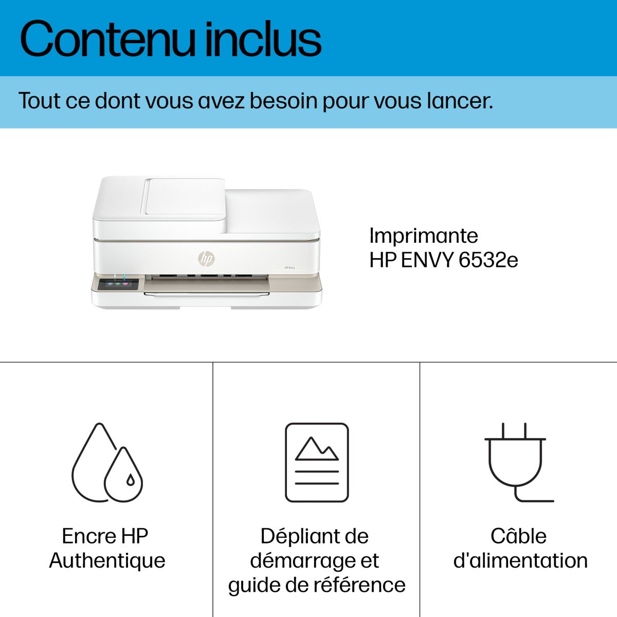 Imprimante jet d'encre Envy 6532e éligible Instant Ink couleur unique, HP