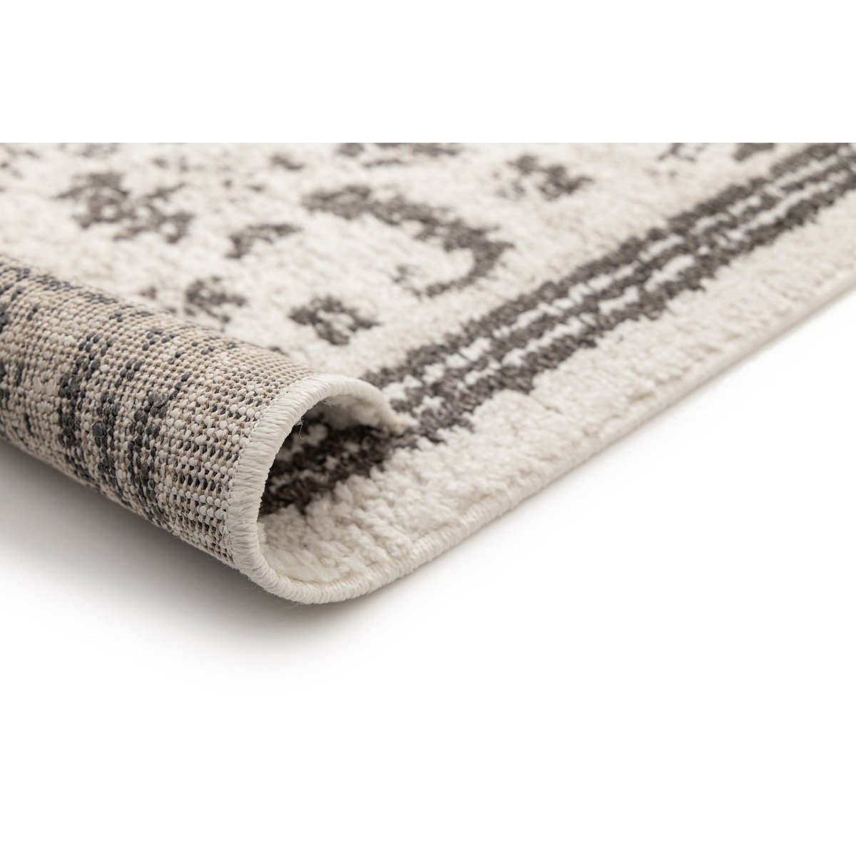 Tapis doux en relief haut-bas ESMA gris minéral, AFK LIVING