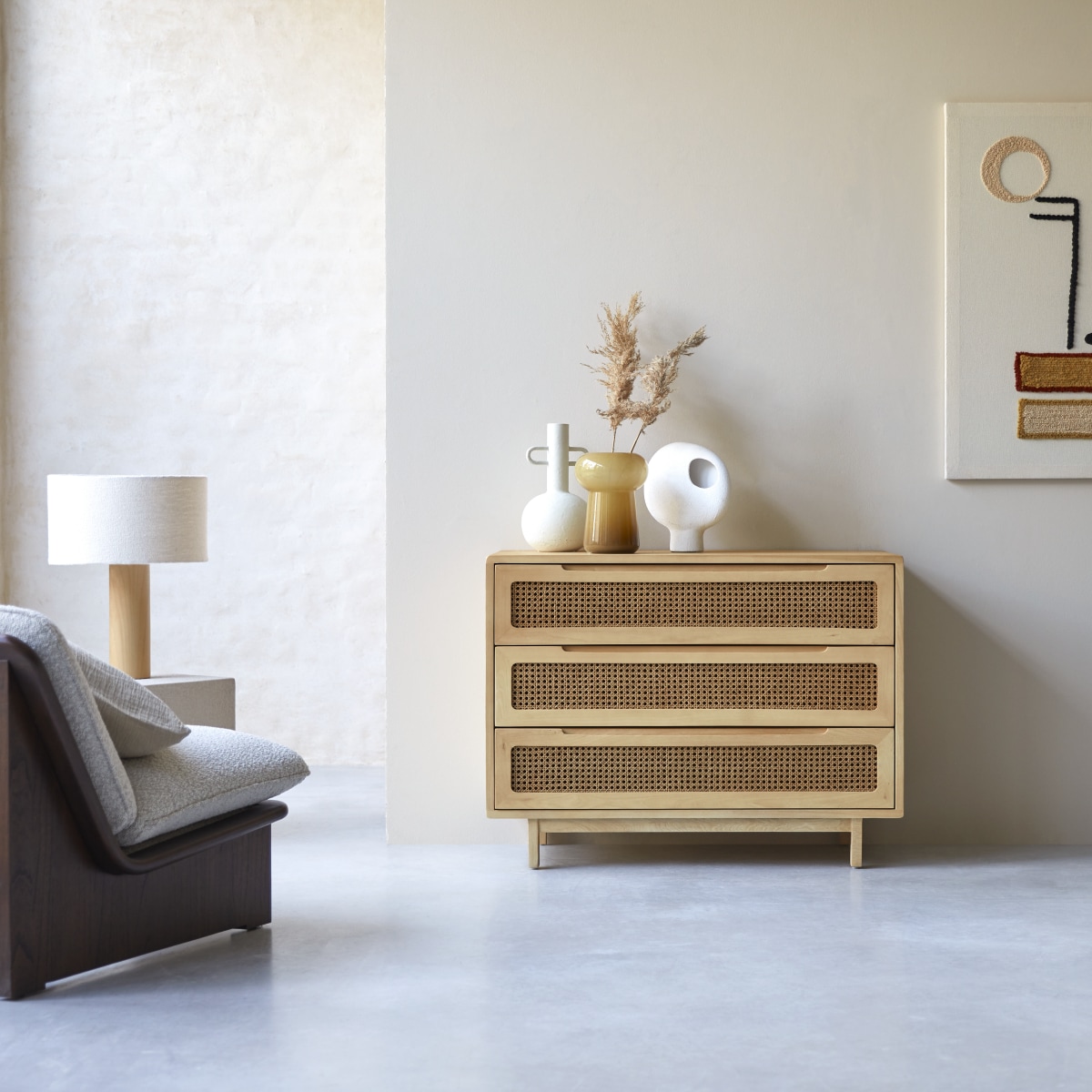 Commode en Orme massif, LUIS naturel, TIKAMOON