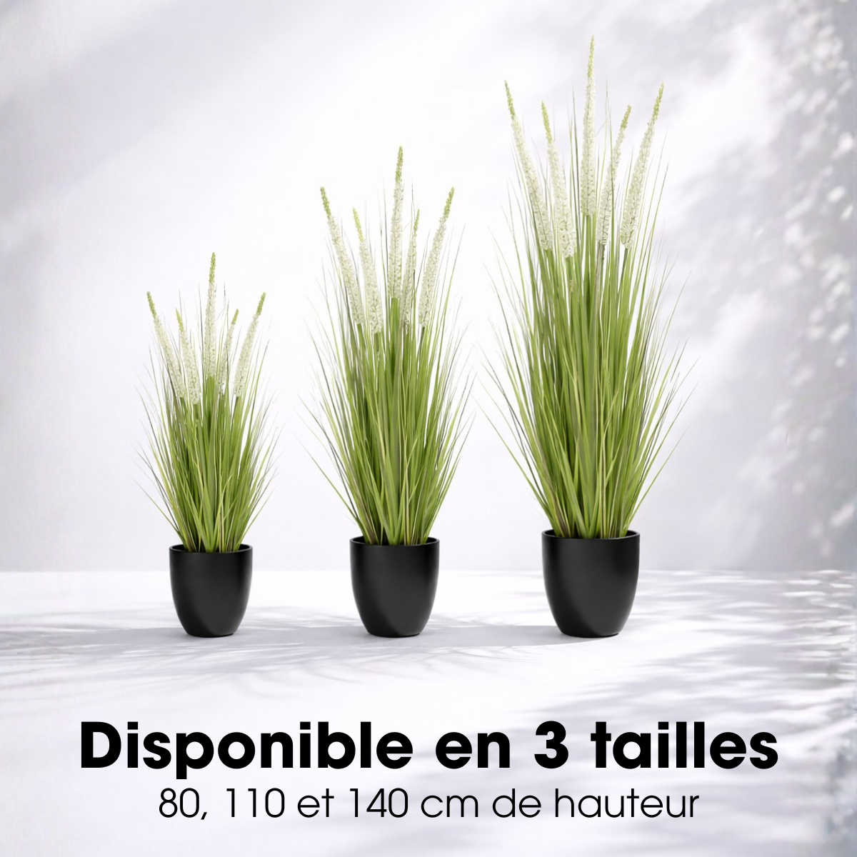 Plante artificielle ZIERGRAS blanc, MICA DECORATIONS