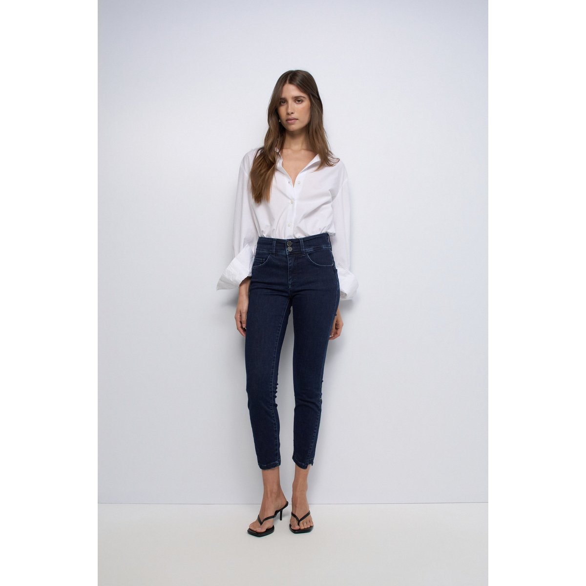 JEAN SECRET PUSH IN CROPPED SKINNY bleu turquoise, SALSA JEANS