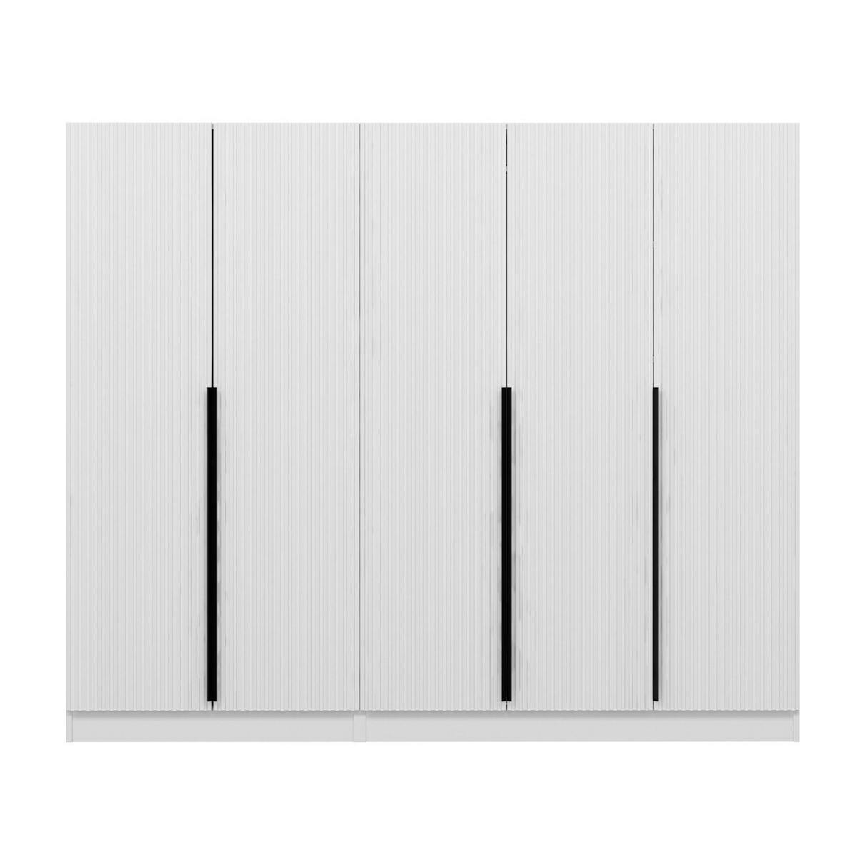 Armoire penderie à portes rainurées BYRON blanc, PIER IMPORT