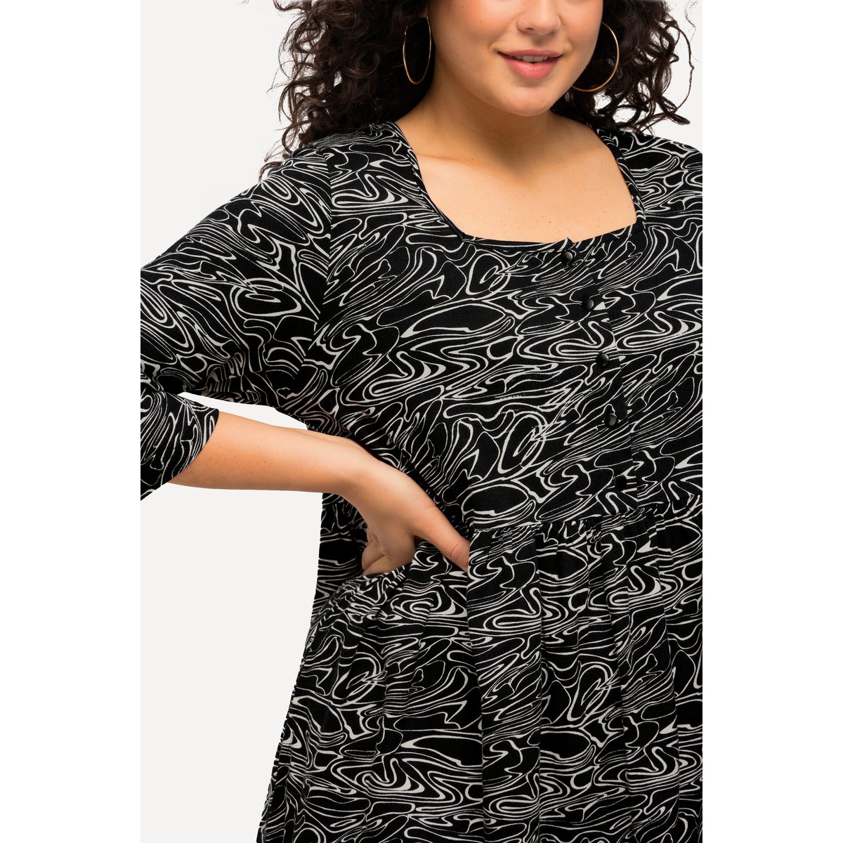 Robe en jersey noir, ULLA POPKEN