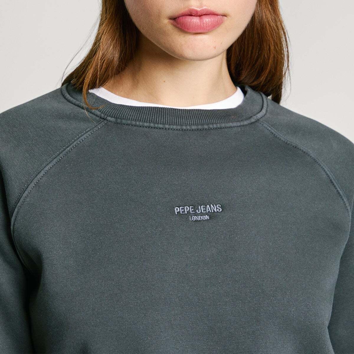 Sweat-Shirt À Col Rond Avec Logo gris antracite, PEPE JEANS