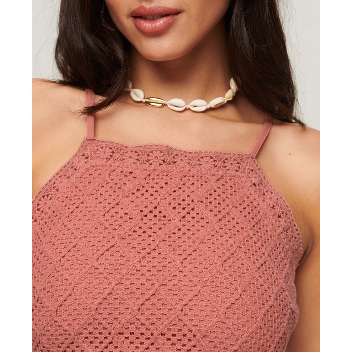 Haut court en crochet Vintage rose sable du désert, SUPERDRY