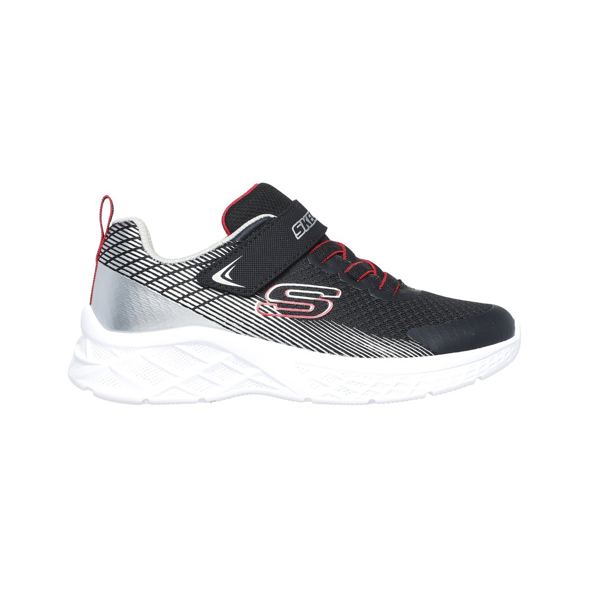 Basket à Scratch Zovrix noir-argent-rouge, SKECHERS