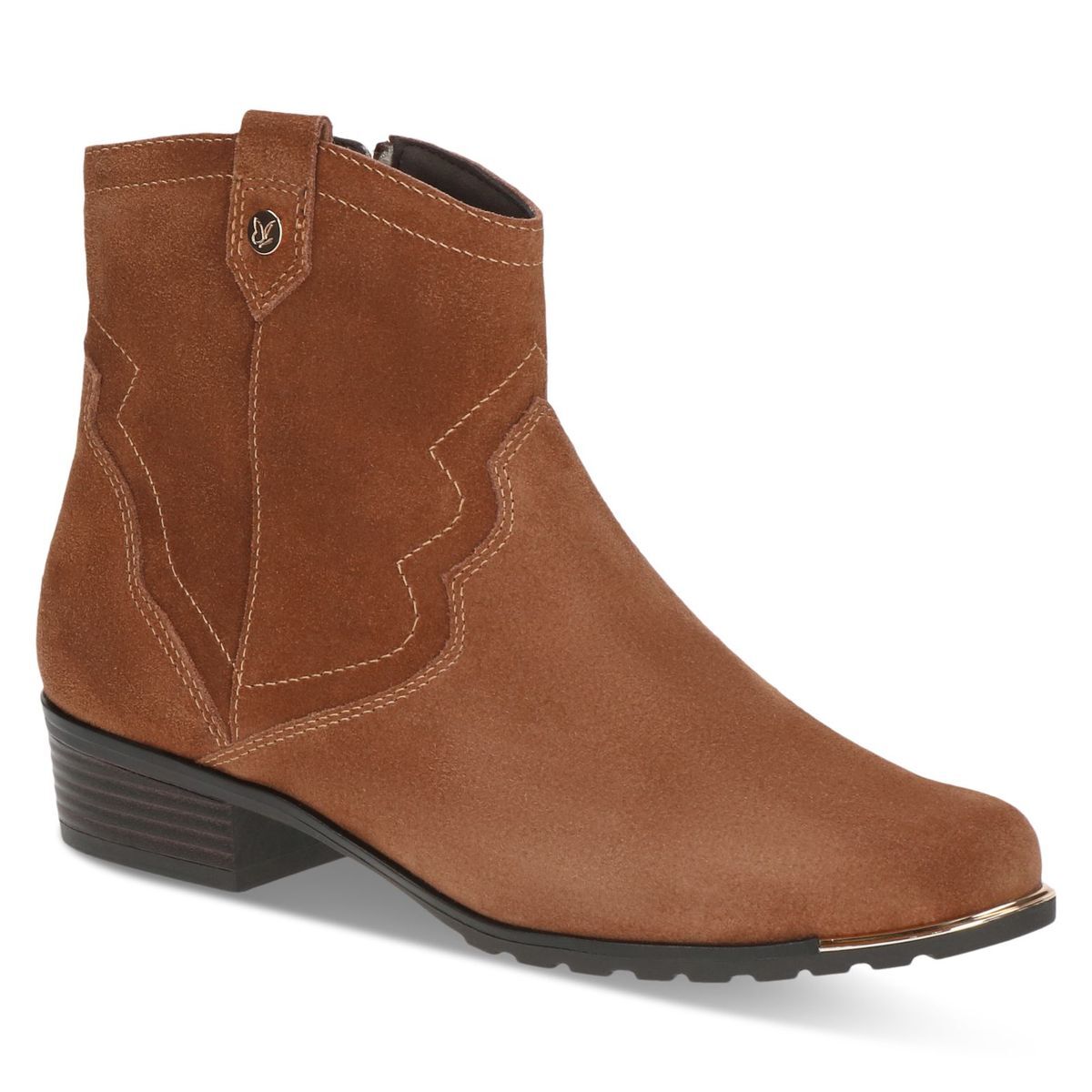 Bottine en cuir marron cognac, CAPRICE