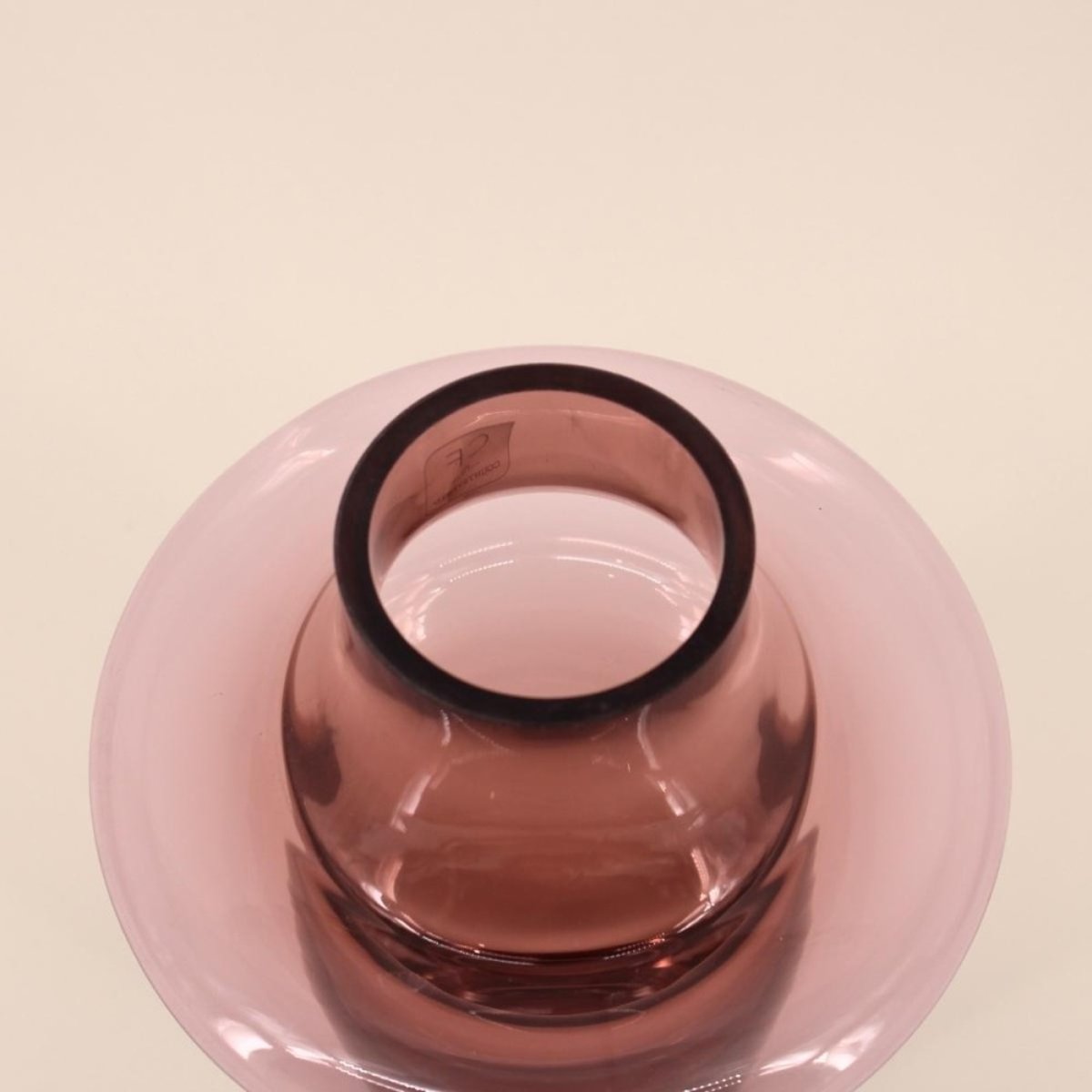 Vase en verre fait main, H30cm rose, DECOSTAR