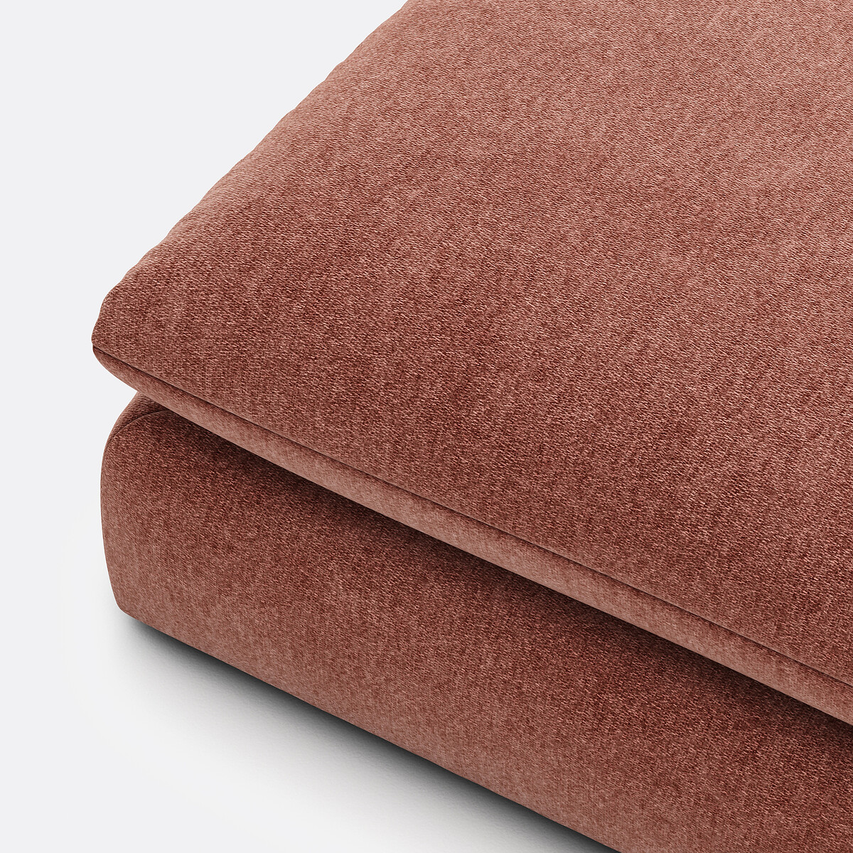 Modulaire poef, gevlekt polyester, Malo roze steenrood, LA REDOUTE INTERIEURS