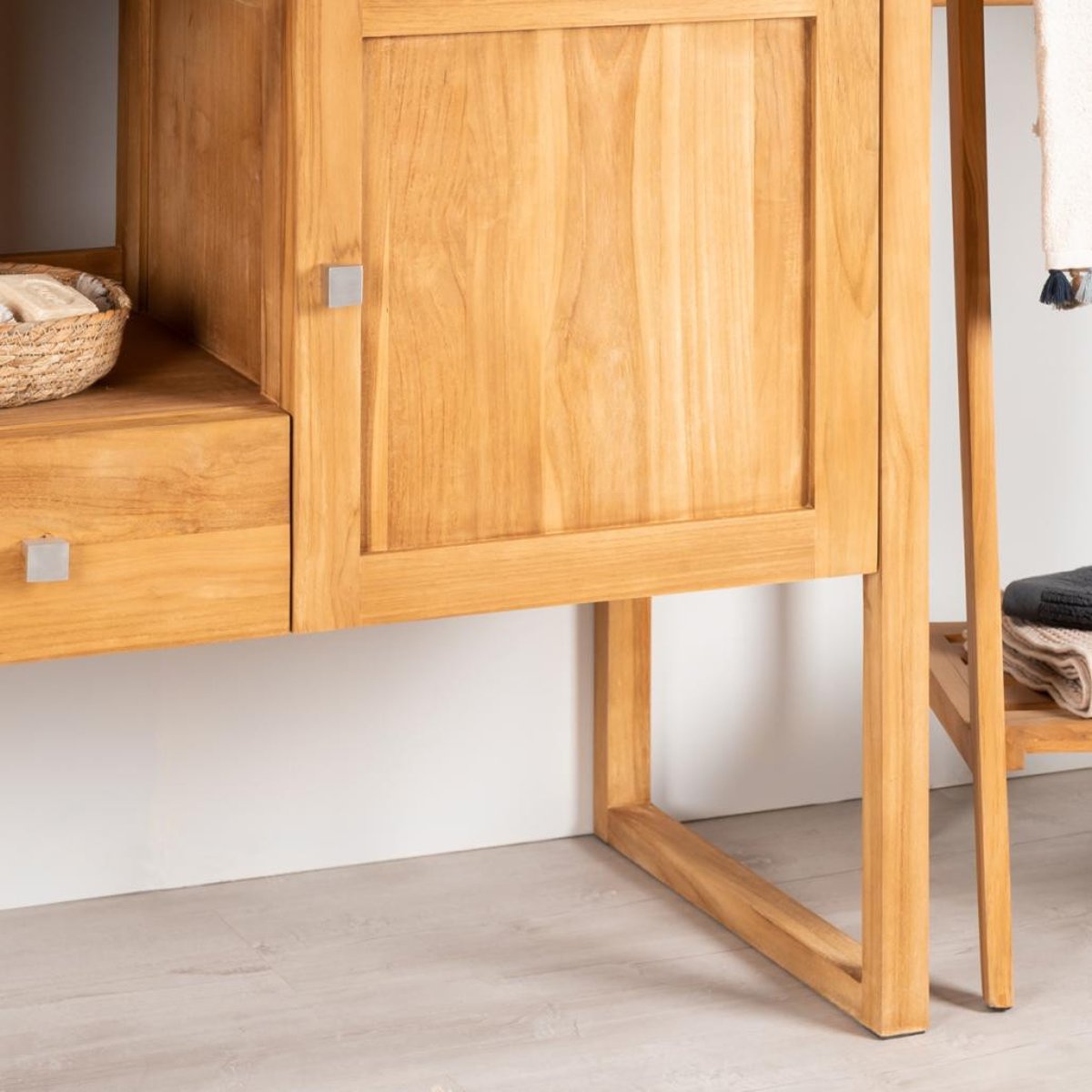 Meuble en teck rectangle 130 cm THÉA naturel, WANDA COLLECTION