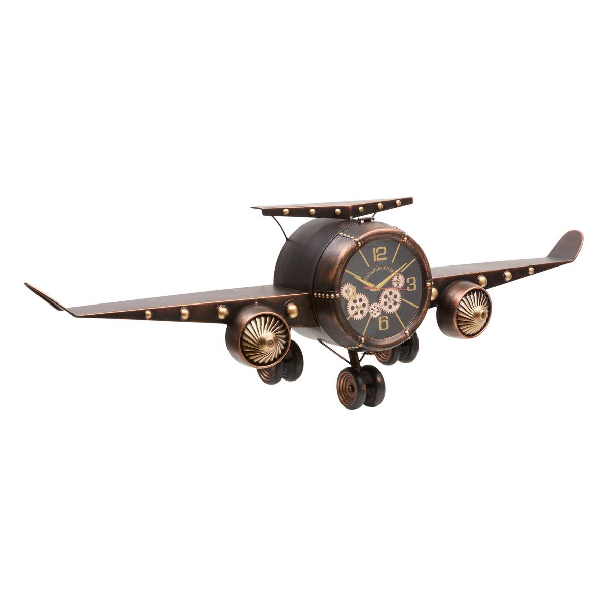 Horloge avion en acier HANS gris foncé, ATMOSPHERA