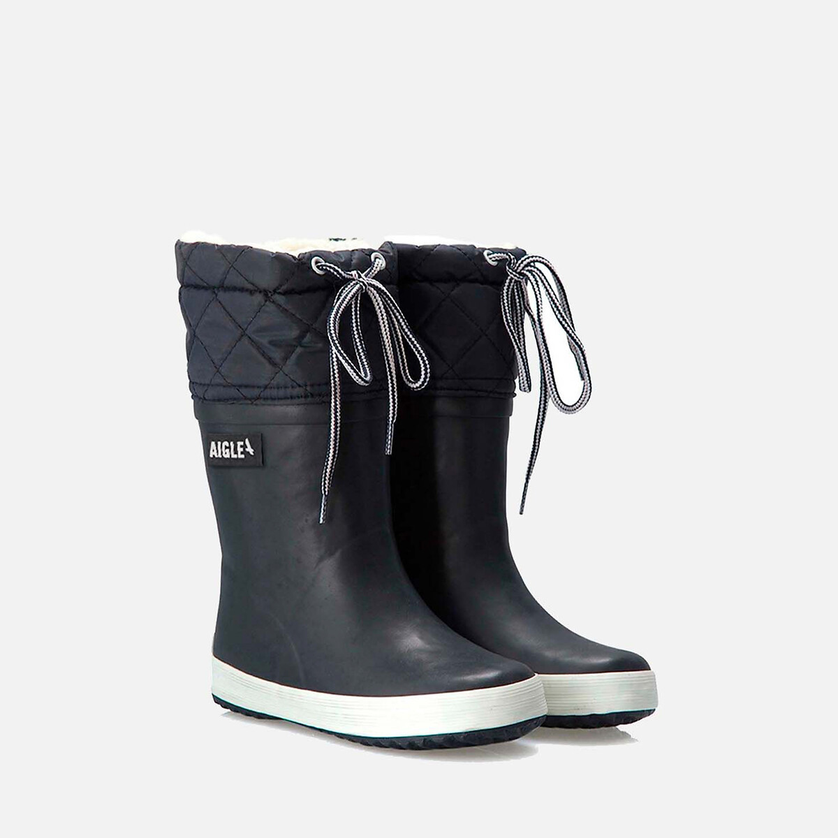 Bottes de pluie fourrées GIBOULEE 2 marine/blanc, AIGLE