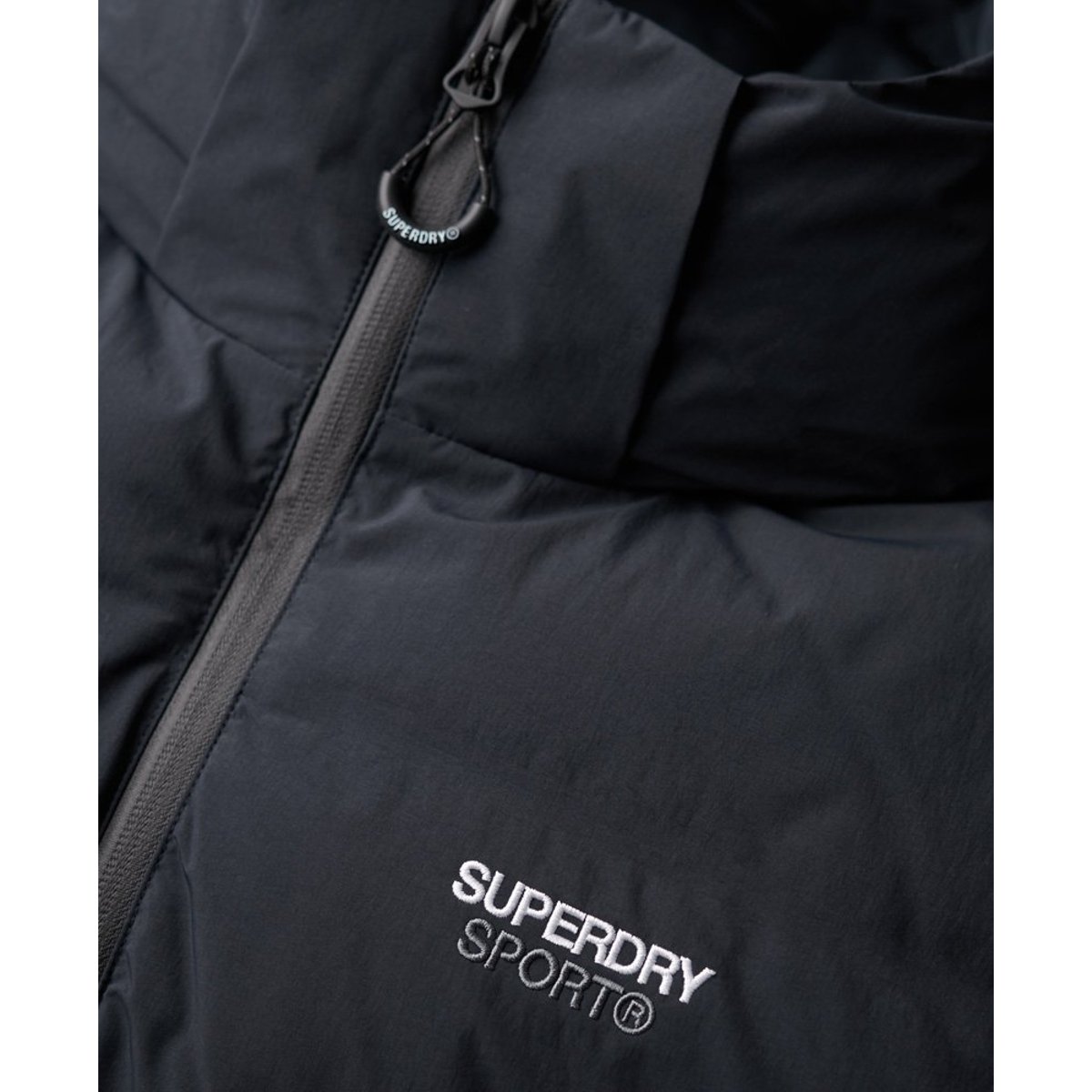 Doudoune droite à capuche bleu marine éclipse, SUPERDRY