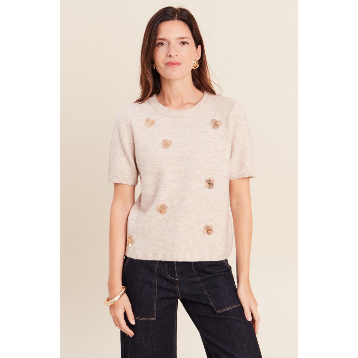 Pull col rond beige, BREAL