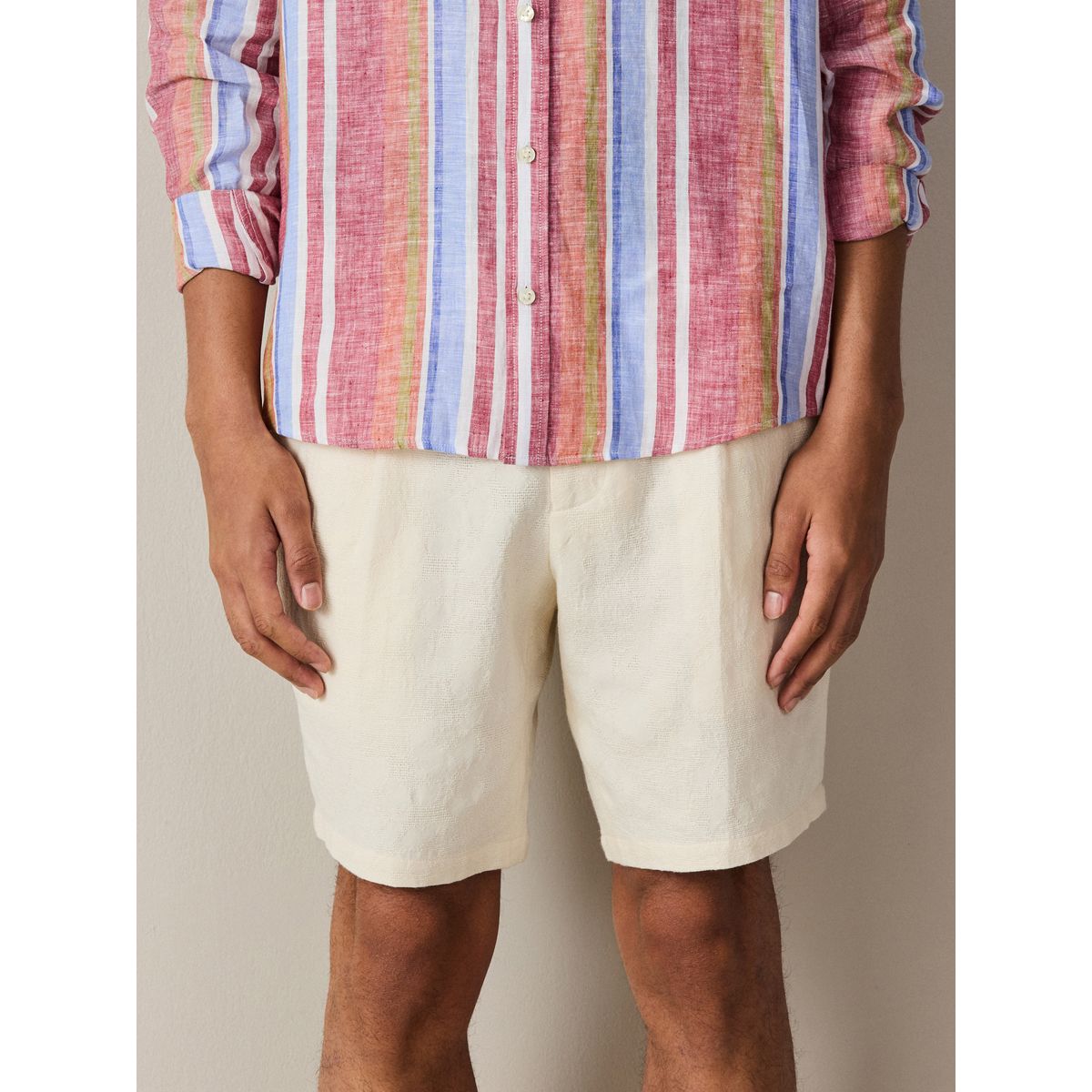 Short costume coton tapisserie écru, NEXT