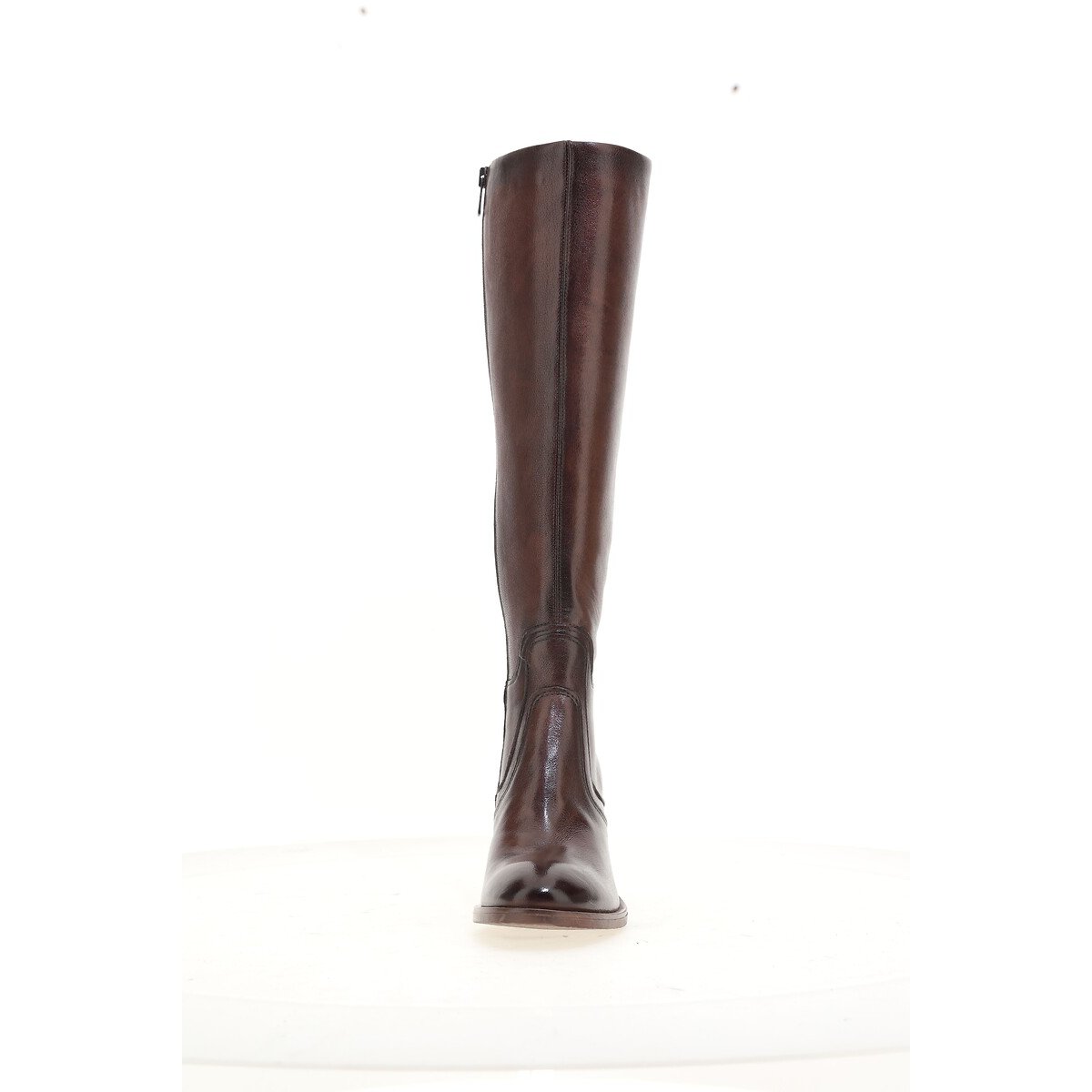 Botas em pele, com tacões chocolate, MJUS