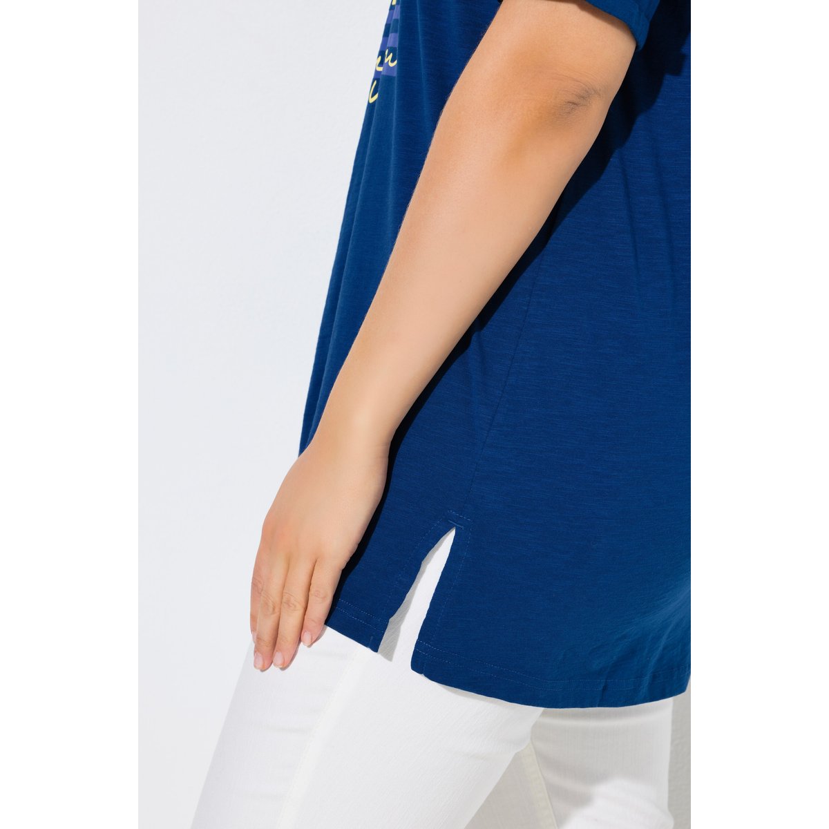 T-shirt motif croissant, coupe oversize bleu, ULLA POPKEN
