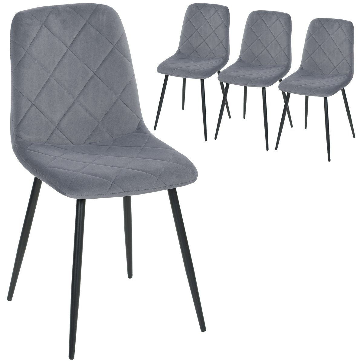 Chaise de salle à manger Polyester Gris gris, HOMCOM