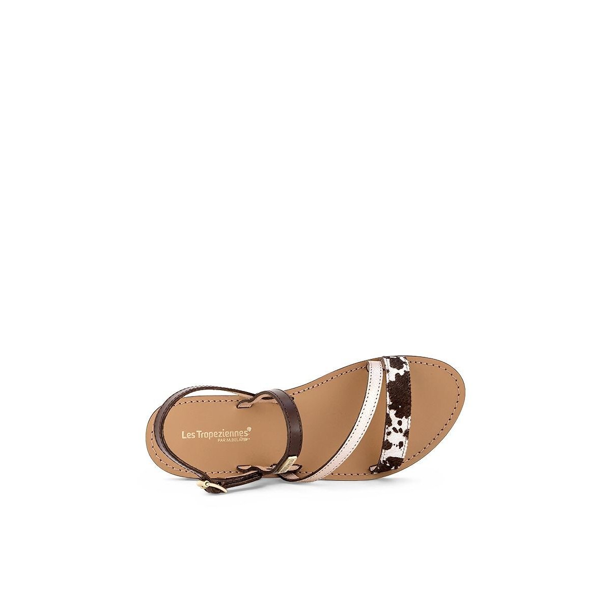 Sandales cuir Baden marron/blanc, LES TROPEZIENNES PAR M.BELARBI