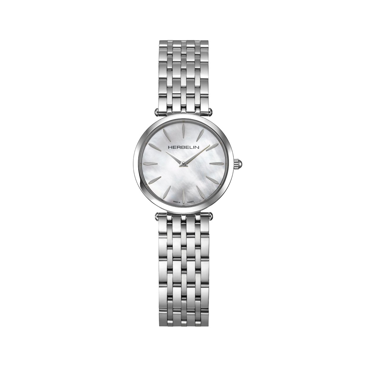 Montre Analogique EPSILON argenté nacre blanche argenté, HERBELIN