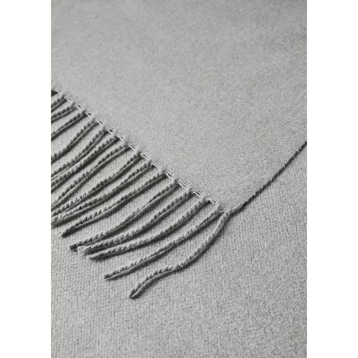 Plaid à franges gris, MANGO HOME