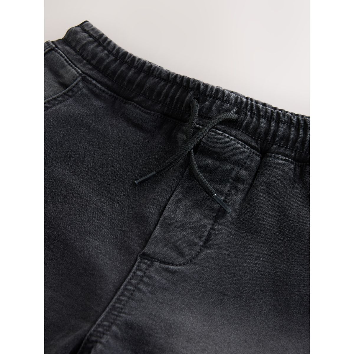 Jean cargo large avec taille élastique noir, NEXT