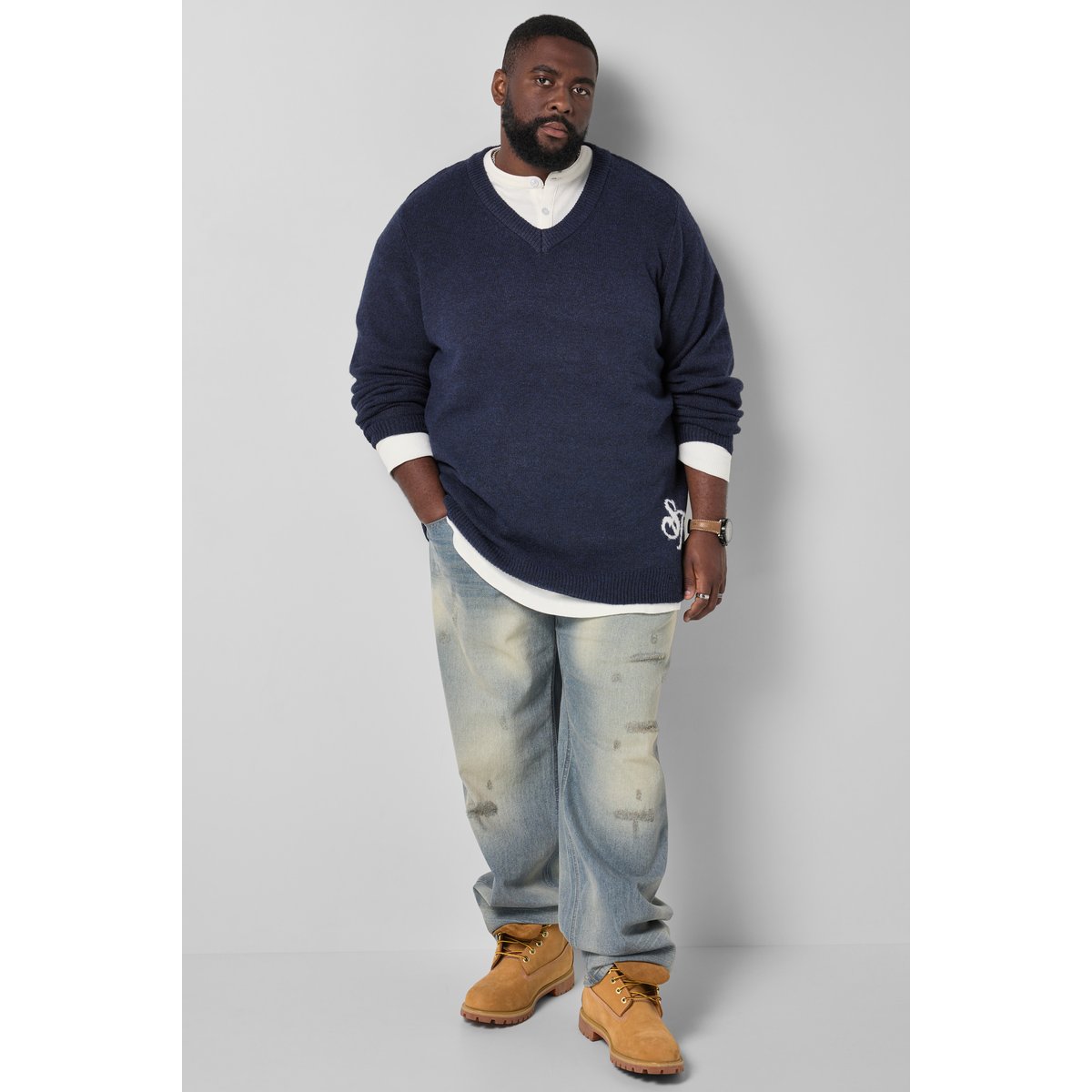 Pull, maille épaisse, mélange de laine marine, STHUGE