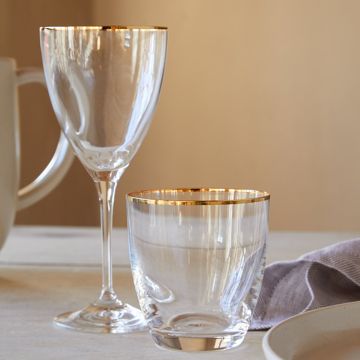 Set 6 Verres à L'eau avec Filet Doré Sensa, Casafina by COSTA NOVA clear-gold, COSTA NOVA
