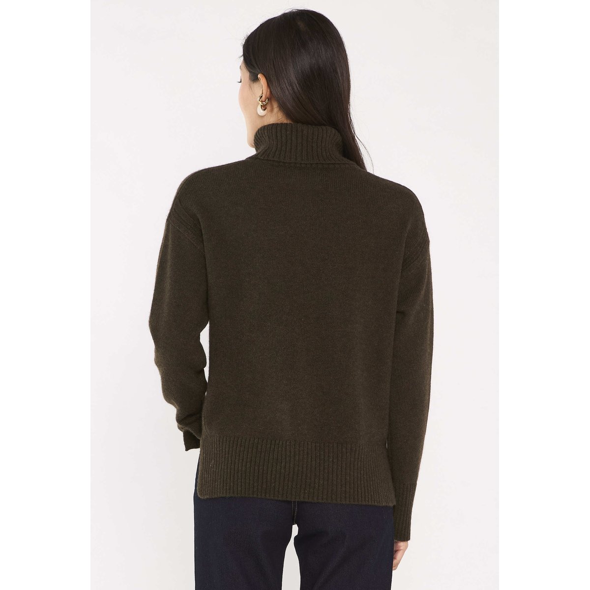 Pull kaki à manches longues en laine mélangée ARNOLD kaki, Maison 123