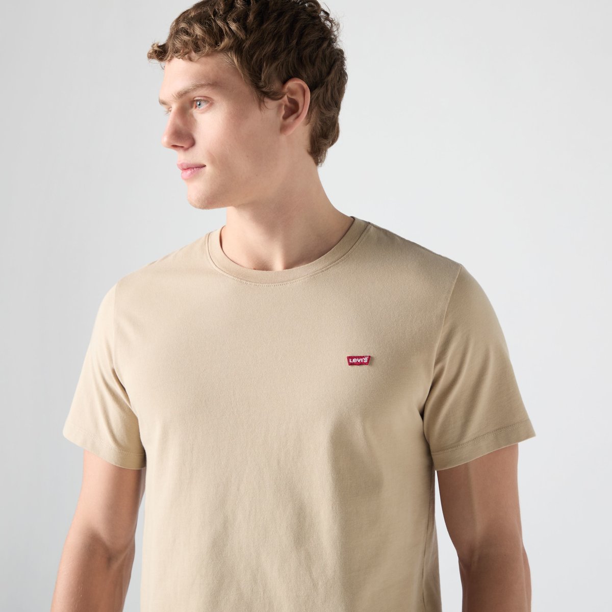 T-shirt Original logo Housemark beige - white pepper, LEVI'S