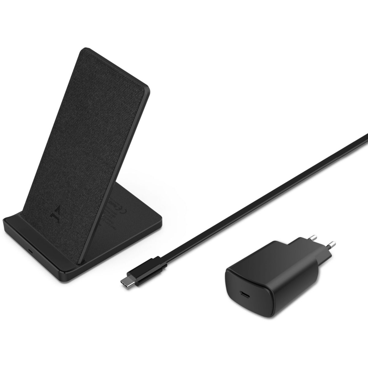 Chargeur induction sans fil stand 15W Noir noir, ADEQWAT