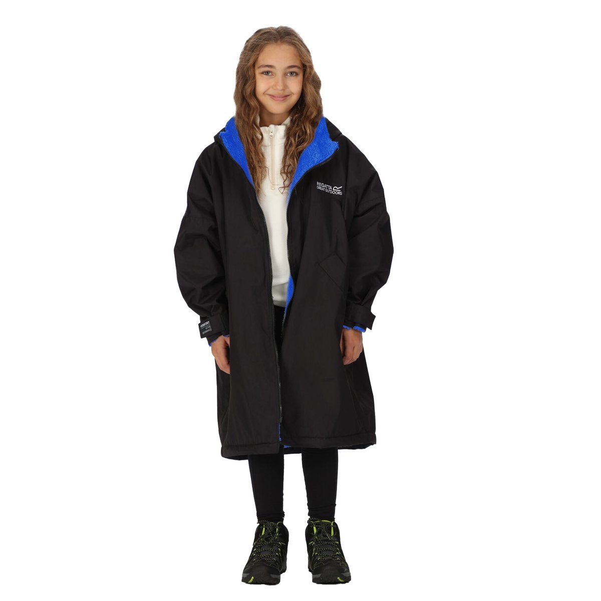 Peignoir à langer imperméable motif/style imprimé au dos noir / bleu, REGATTA