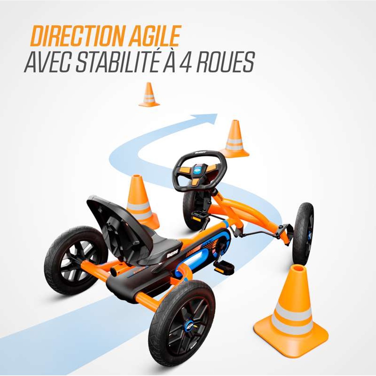 Kart à Pédales pour Enfants, 3+ Ans, Buddy B-Orange orange, BERG TOYS