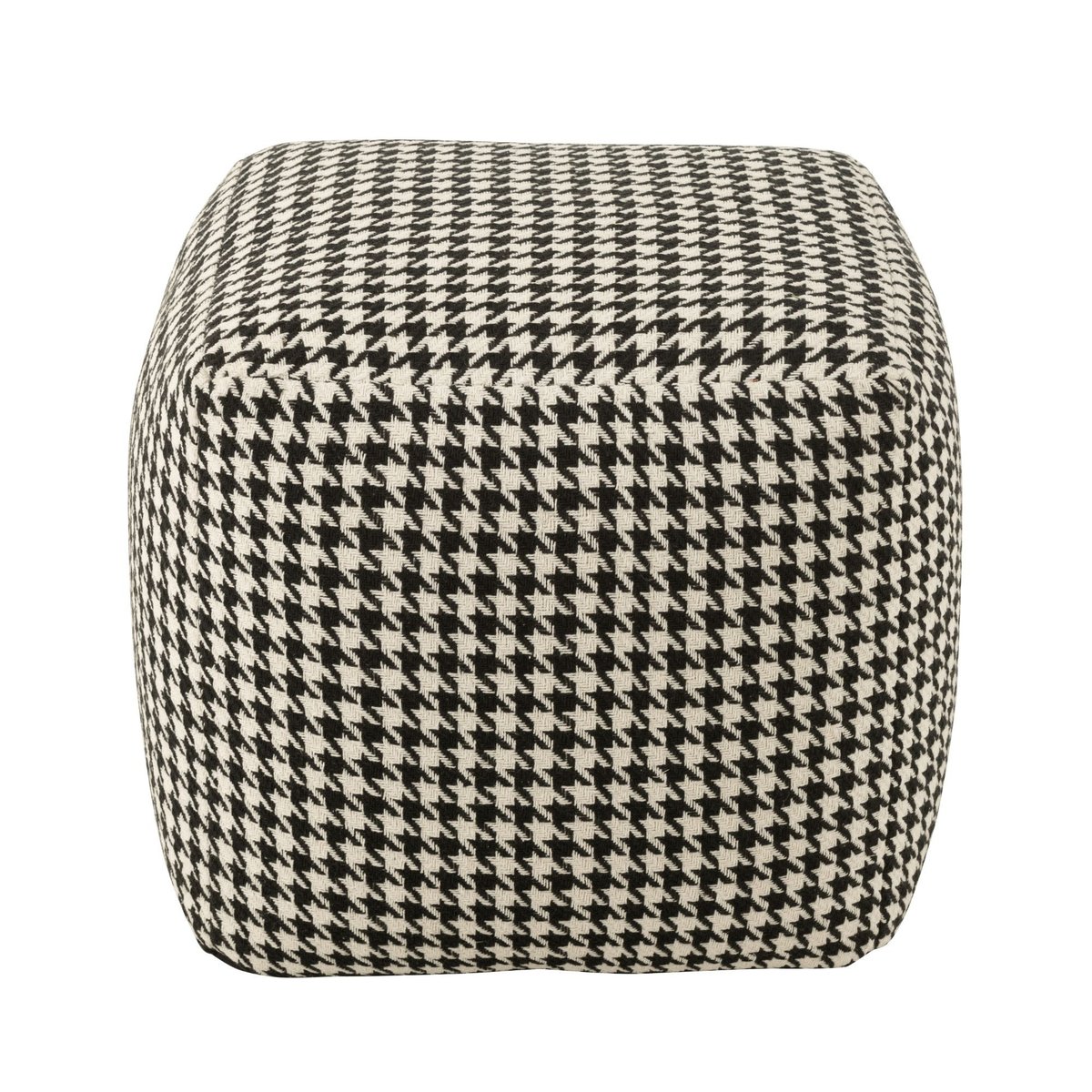 Poufs carrés en tissu pied-de-poule noir et blanc (lot de 2) - POULEA multicolore, HELLIN, DEPUIS 1862