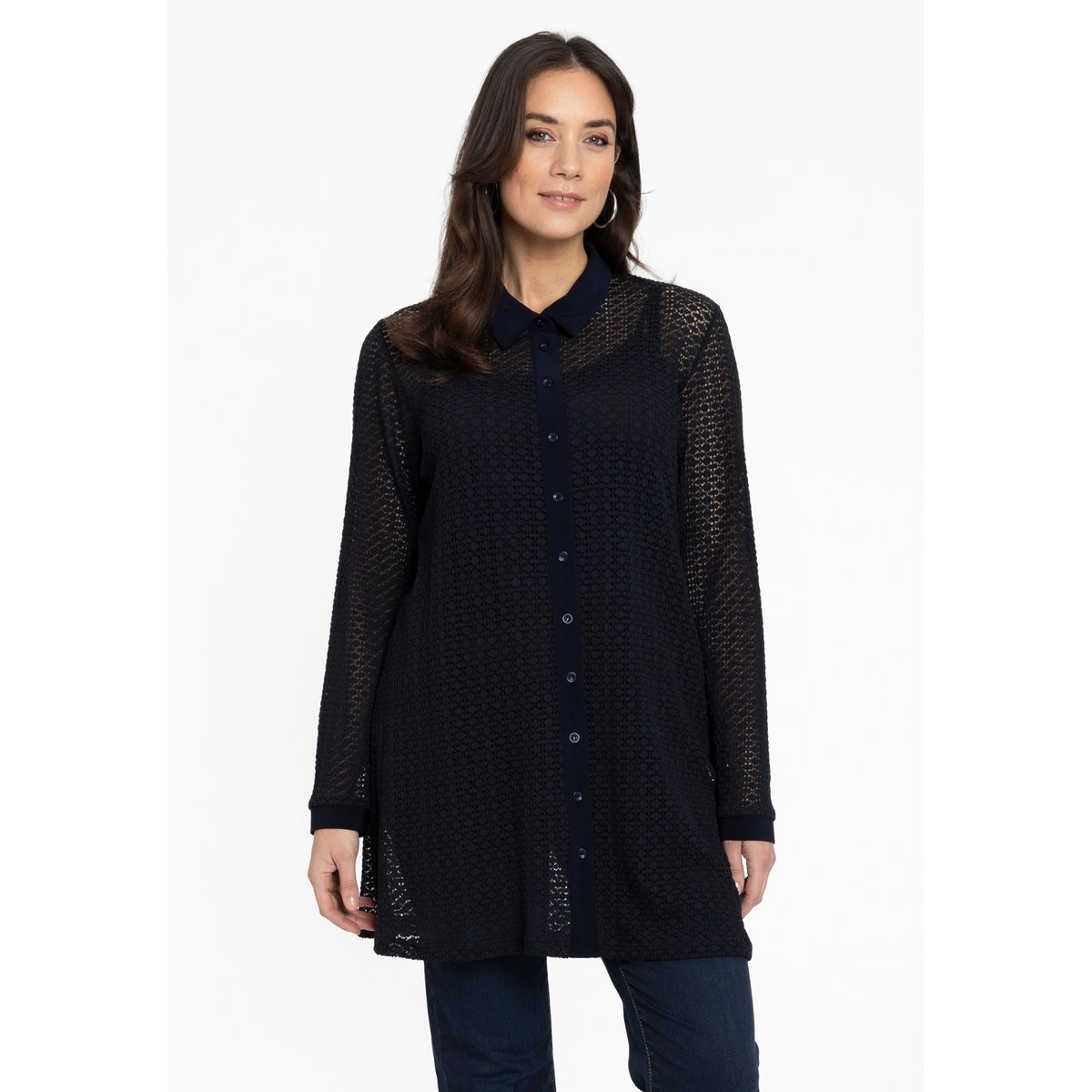 Chemise en dentelle bleu, YOEK