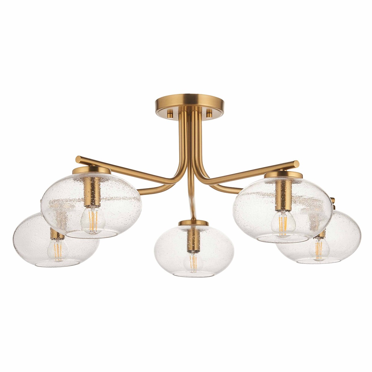 Jakobe 5-Light Bubble Glass Ceiling Light brass, ÉDITÉ