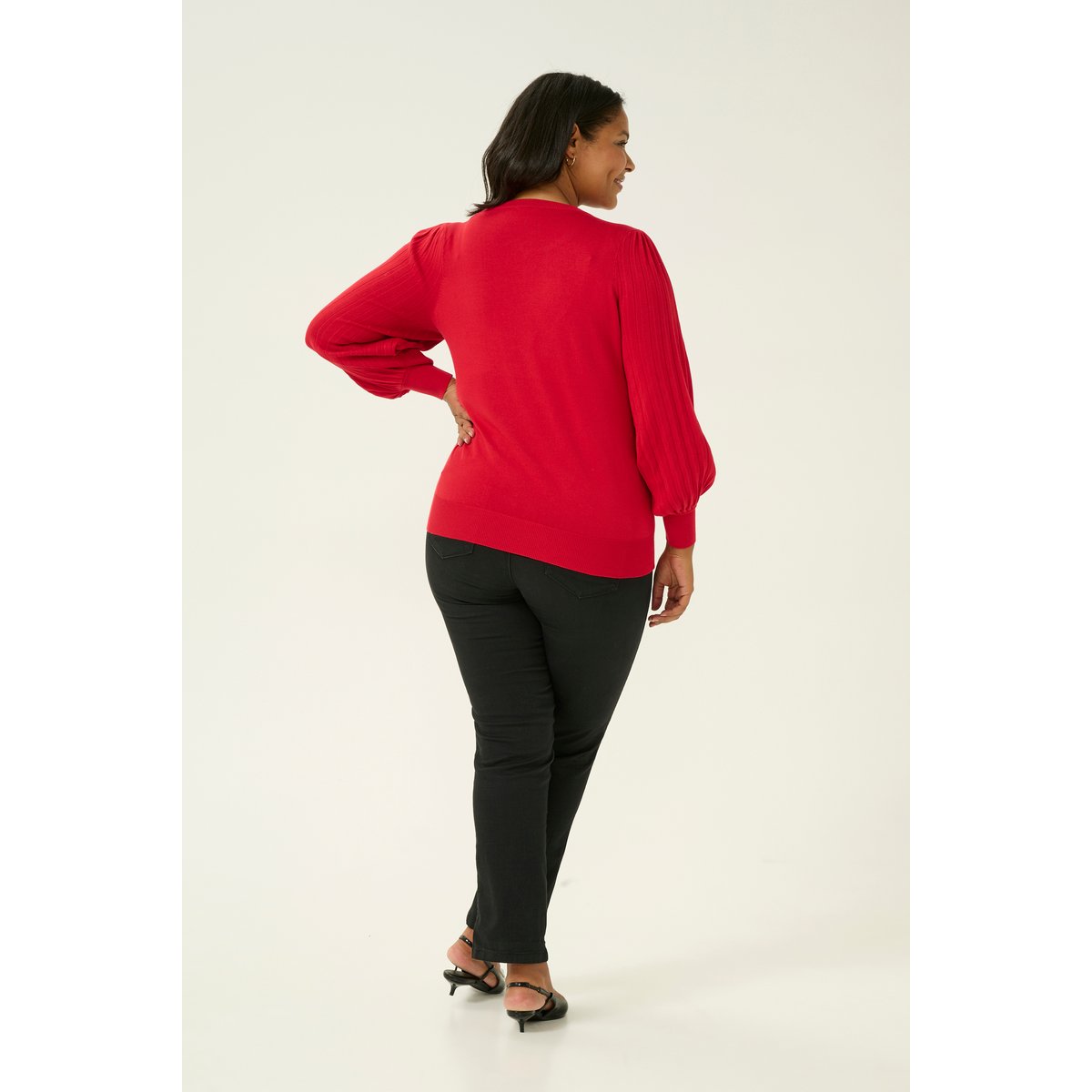 Pullover tricoté rouge haute red, KAFFE CURVE