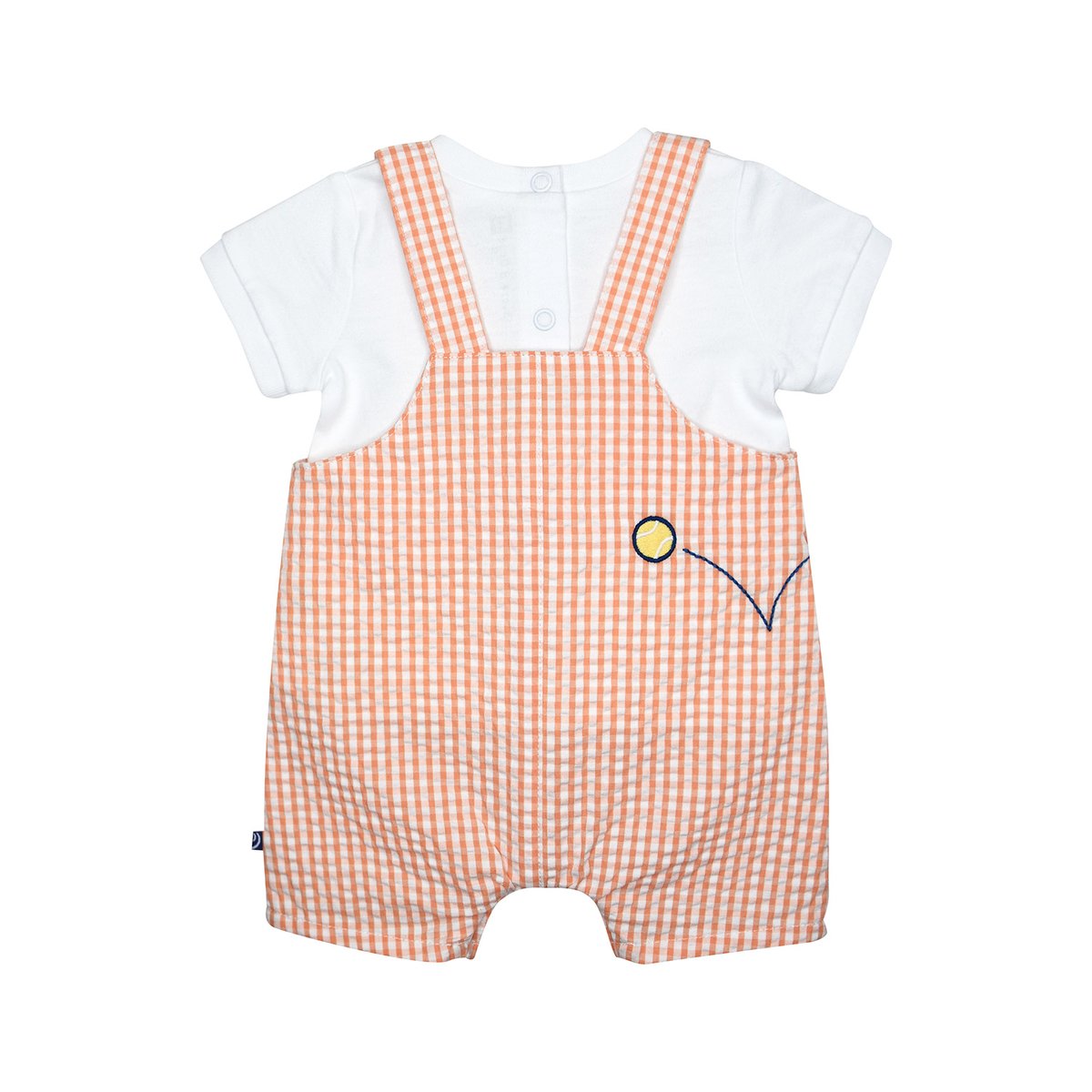 Tee shirt salopette geoffroy court naissance orange, SUCRE D'ORGE
