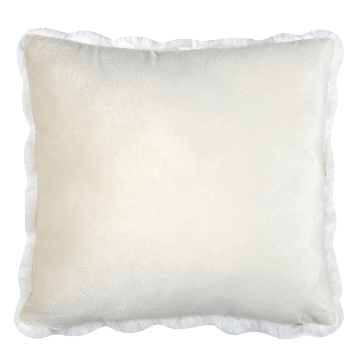 Coussin déhoussable imitation fourrure ecru, LOVELY CASA