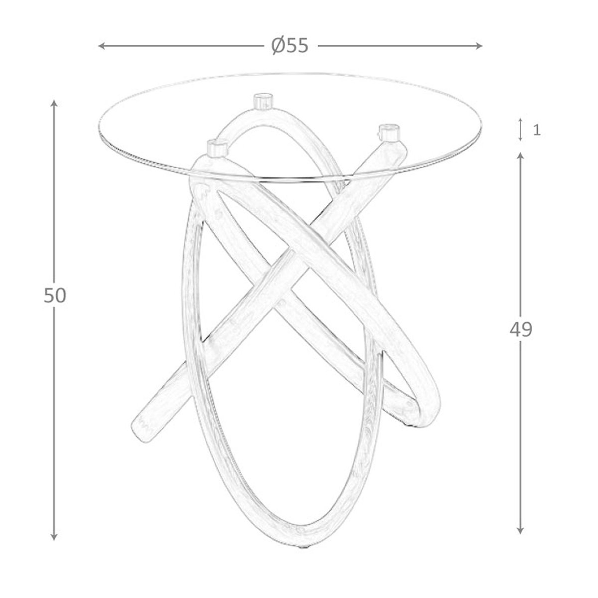 Table d'angle ronde en verre trempé et noyer glass | walnut, ANGEL CERDA