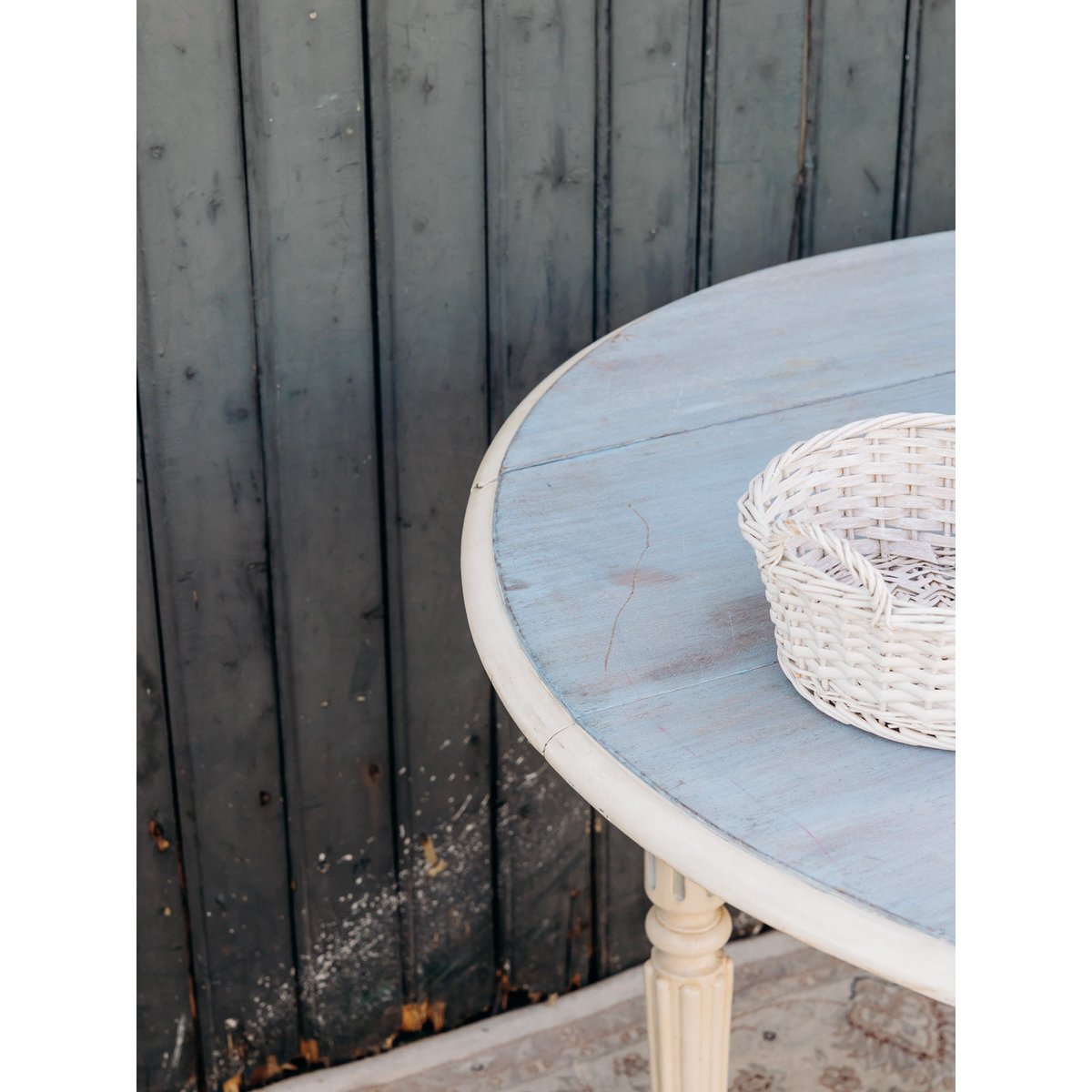 Table à manger à volets Romy N°1332 - Bon état bleu, DEBONGOUT