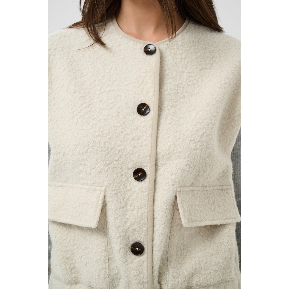 Manteau blanc whisper white melange, KAFFE